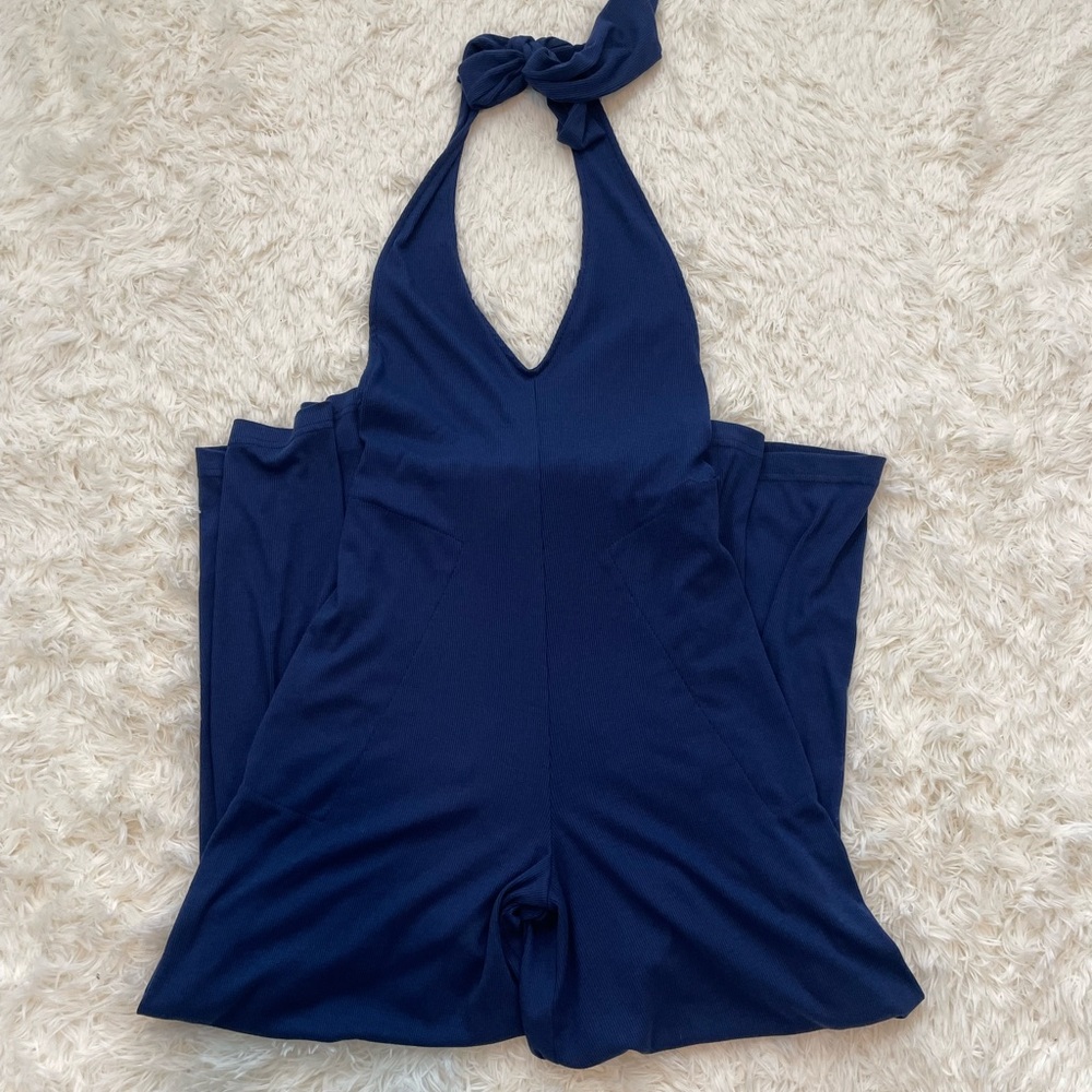 Free people Beach Leigh ribbed halter jumpsuit